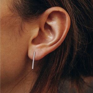 NWOT- Minimalist Silver Bar Earrings